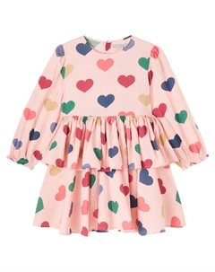 Платье Elin из хлопкового пике с принтом, Coeur Rose Colore Konges slojd