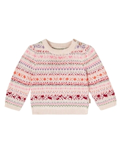 Детский джемпер из жаккардового хлопка Baby Olga, Multi Wheat