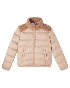 Вард пуховик с отделкой из флиса, Pink Moncler enfant