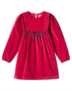 Платье Osaka из хлопкового велюра с рюшами, Red Velvet Cozmo