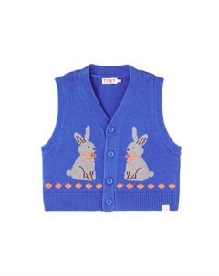 Толстовка из хлопка и шерсти с кроликами, Rabbit Tinycottons