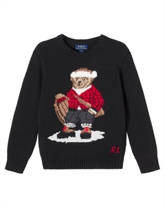 Свитер из хлопка с интарсией Polo Bear, Polo Black Polo ralph lauren kids