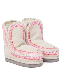 Вышитые замшевые ботинки на овчине, Chalk Mou kids
