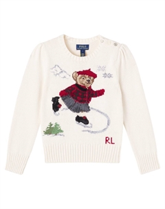 Свитер из хлопка с интарсией Polo Bear, Clubhouse Cream Polo ralph lauren kids