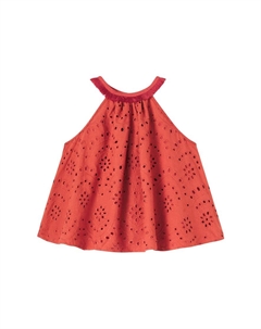 Топ Cleo из хлопка с вышивкой бродери, Paprika Plain Poupette st barth kids