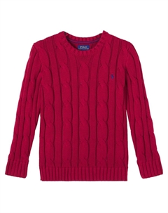 Вязаный свитер из хлопка Pony, Holiday Red/C7985 Polo ralph lauren kids