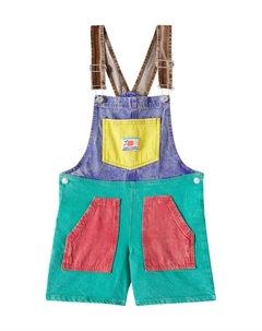 Джинсовый комбинезон с цветными блоками, Multicolor Bobo choses