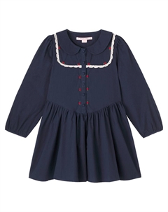 Вышитое хлопковое платье Emmy, Dark Navy Konges slojd