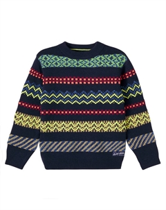 Свитер с жаккардовым узором фэр-айл, Fair Isle Anthracite Scotch & soda kids