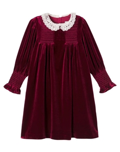 Вязаное платье из плиссированного бархата, Burgundy C'era una volta