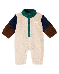 Детский комбинезон с цветными блоками из искусственной овчины, Color Block Tinycottons