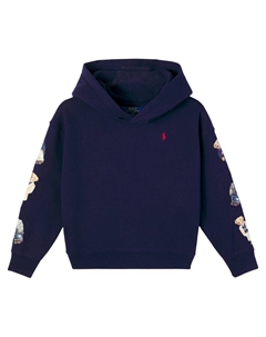Толстовка с капюшоном из хлопкового флиса Polo Bear, Refined Navy Polo ralph lauren kids