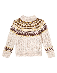 Джемпер из жаккардовой шерсти с шелком, Beige Moncler grenoble enfant