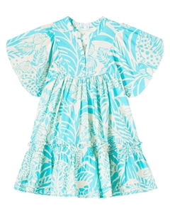 Платье круз флорал из хлопка, Aqua Toucan Poupette st barth kids