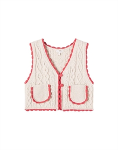 Сьенна жилет из кабельной вязки из смесовой шерсти, Natural Knit Aw25 Bebe organic