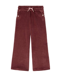 Хлопковые бархатные спортивные штаны с логотипом, Lie De Vin Chloé kids