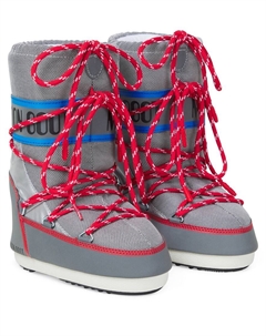Иконные зимние ботинки, Silver/Blue/Red Moon boot kids