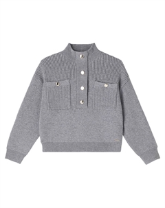 Свитер из смеси хлопка и шерсти, Gris Chine Chloé kids