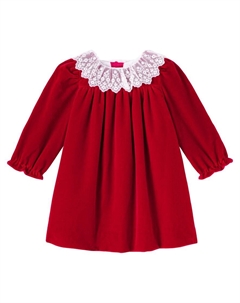 Платье Baby Jaylisa из хлопка с кружевной отделкой, Rouge Bonpoint