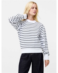 Воскресный свитшот с полосками из хлопковой смеси с круглым вырезом French connection