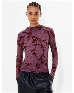 Топ Kenny из бархата Devore с сетчатыми вставками, Purple/Multi French connection