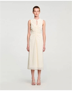 Длинное кружевное платье, белый Sandro