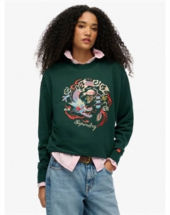 Свитшот Suika с вышивкой, Enamel Green Superdry