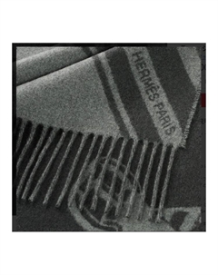 Кашемировый вязаный шарф мужской серый HERMES Hermès