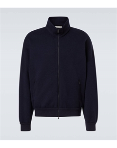 Кашемировая и хлопковая бомбер куртка, Navy The row