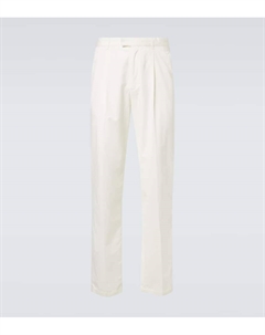 Брюки прямого кроя Belamy из хлопка и кашемира, White The row