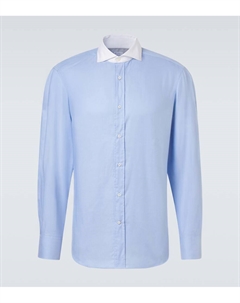 Хлопковая поплиновая рубашка, C013 Brunello cucinelli