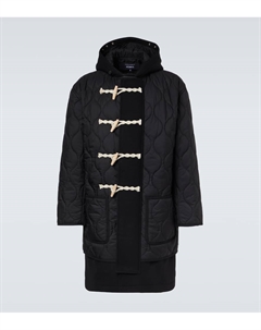 Стеганое шерстяное пальто-дафлкот Comme des Garçons Homme, Black x Black Comme des garçons homme