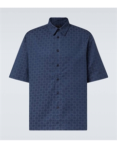 Рубашка из джинсовой ткани Monogram 72 жаккард, Grey/Blue Givenchy