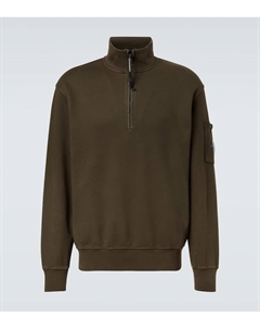 Толстовка Lens с полумолнией из хлопка, Ivy Green C.p. company