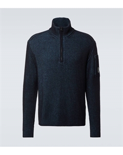 Флисовая кофта с полузастёжкой-молнией, Aegean Blue C.p. company