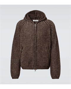 Вязаный худи с молнией из шерсти с рубчиком, Vanise Brown Stripe Isels Wool Our legacy