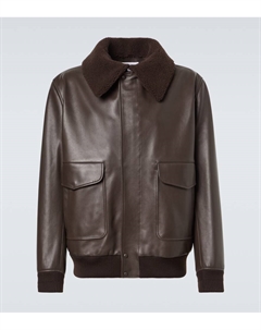 Кожаная курка-бомбер с отделкой из овчины, Chocolate Gabriela hearst