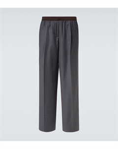 Прямые брюки из верджинской шерсти в тонкую полоску, Ardesia Miu miu