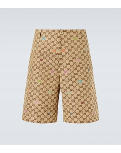 Шорты GG fil coupé из ткани canvas, Camel/Orange/Mc Gucci