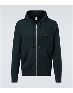 Вязаный худи на молнии из шерсти и шелка, Fir Green Berluti