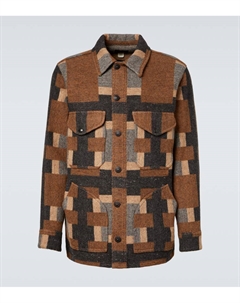 Фланелевая рубашка из смеси шерсти и хлопка, Blue Multi Rrl