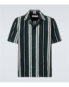 Гриффит полосатая блузка боулинг из хлопкового терри, Tarragon Stripe Orlebar brown