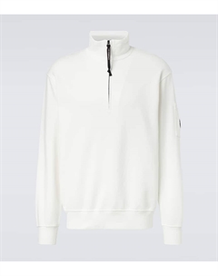 Толстовка Lens с полумолнией из хлопка, Gauze White C.p. company