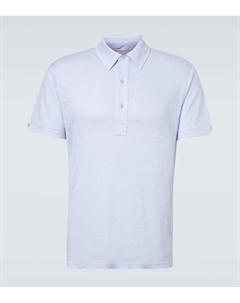 Льняная поло Sebastian, Surfside Blue Orlebar brown