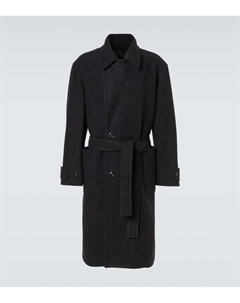 Приталенное пальто из альпаки и шерсти, Black Lemaire