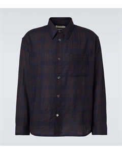 Клетчатая шерстяная рубашка, Navy Multi Frame