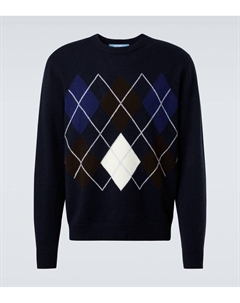 Кашемировый свитер с узором аргайл, Navy Argyle Arch4