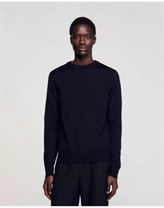 Мужской шерстяной джемпер, темно-синий Sandro