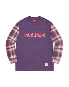 Топ Plaid Sleeve Long-Sleeve Top, Dusty Purple Supreme