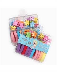 Набор подарочный, резинка для волос 10 шт., заколка крабик 10 шт., холодное сердце Disney